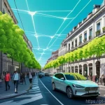라이다와 레이더의 차이점 분석 - **Lidar's Urban Precision:**
    "A sophisticated autonomous vehicle is navigating a bustling urban ...