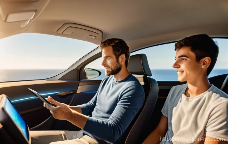 자율주행차의 사회적 수용도 향상 방안 - **Prompt:** A diverse group of Portuguese citizens, including a family with a curious child (around ...