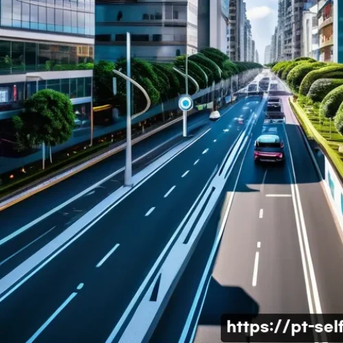 Home 32 자율주행차가 교통 혼잡에 미치는 영향 - A futuristic urban street scene in São Paulo during daytime, showcasing multiple sleek autonomous ve...
